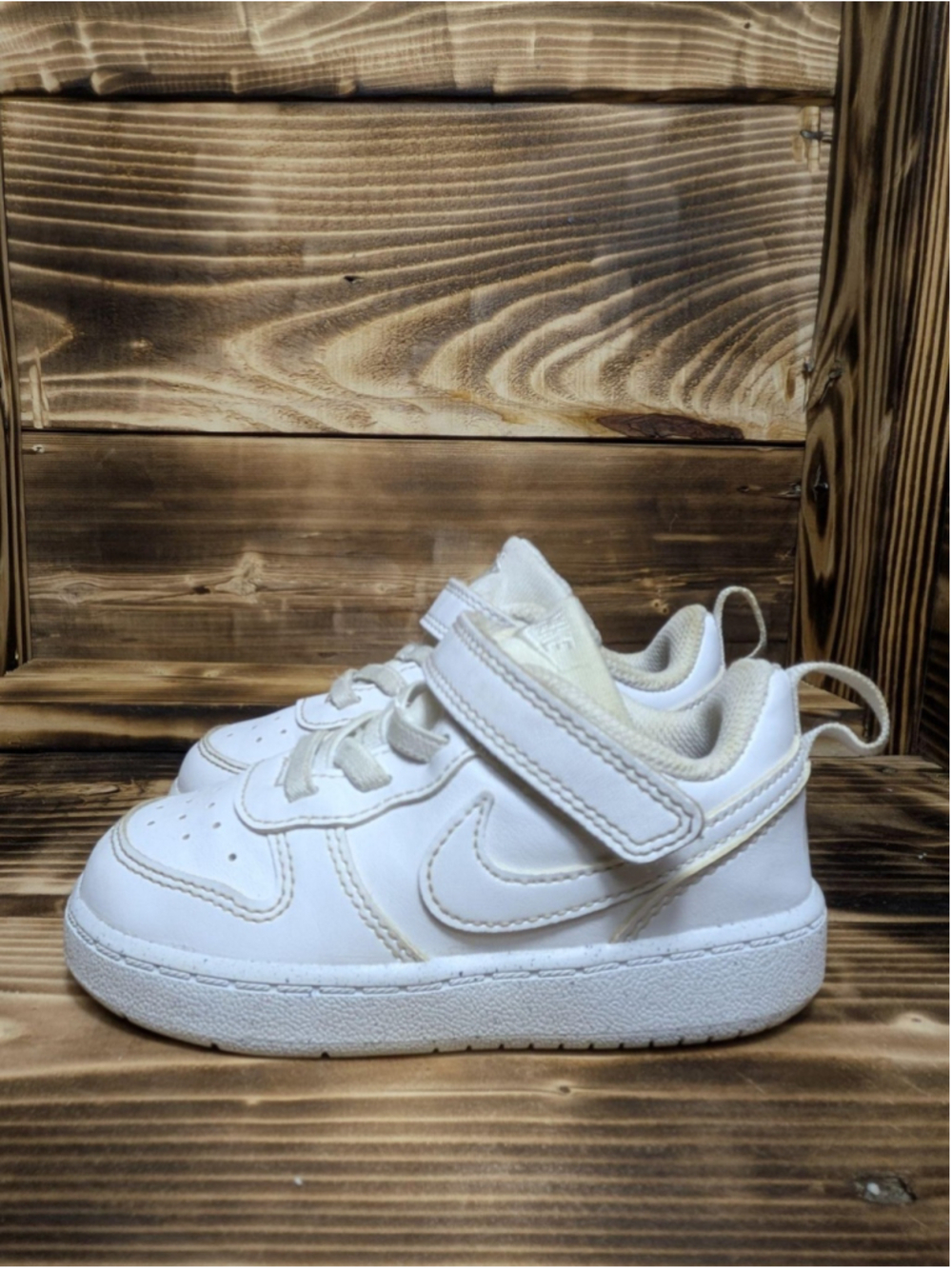 Nike Strap Shoes Girls Size 7C White Low Top Athletic Sneakers DV548-106